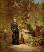 Carl Spitzweg Zeitungsleser im Garten oil on canvas